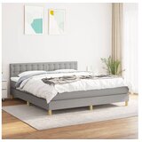  S oprugama i madracem svjetlosivi 180x200 cm od tkanine | shoptok.hr