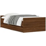 Furnova Posteljni okvir s predali rjavi hrast 75x190 cm, (21935319) | Shoptok.si