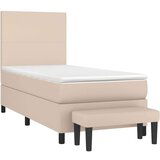  Krevet s oprugama i madrac cappuccino 90x200 cm od umjetne kože | shoptok.hr