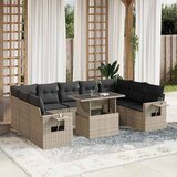  10-dijelni set vrtnih sofa poliratan s jastucima svijetlosivi | shoptok.hr