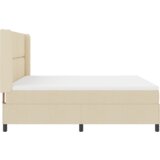 Box Spring Krevet s Madracem - Krem 180x200 cm Tkanina | shoptok.hr