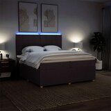  Krevet s oprugama i madracem tamnosmeđi 200x200 cm od tkanine | shoptok.hr