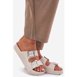 Zaxy Scented Ladies Slippers With Buckles And Glitter Beige | Shoptok.si