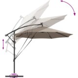 vidaXL Kantaliv dežnik z bananom Taupe 294 x 294 x 248 cm | Shoptok.si