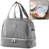  Funkcionalna i elegantna termo torba za ručak 27cm -siva Cene