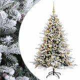  Umjetno božićno drvce s kuglicom 120 cm 150 LED lampica - Zelena i bijela 120 cm s LED žaruljama i zlatnim kuglicama | shoptok.hr
