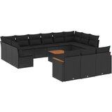  The Living Store Vrtna sedežna garnitura 14-delna z blazinami črn poli ratan - Vrtna Sedežna Garniture, (21453312) | Shoptok.si