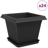  Saksije za biljke 24 pcs Crna 33 x 33 x 26 cm Plastika | shoptok.hr