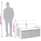  Vrtna sofa s jastucima za 2 osobe crna poli ratan - Crna 1 bez spremišta | shoptok.hr