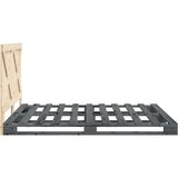 vidaXL Posteljni okvir z vzglavjem siv 140x200 cm trdna borovina | Shoptok.si