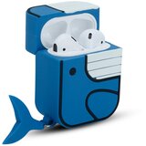 Cadorabo Ohišje, združljiv z Apple - Design Blue Whale - Prenosne silikonske slušalke Zaščitni pokrov 3D Keychain, (20570714) Cene