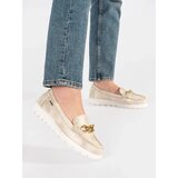 GOODIN Suede gold loafers with chain | Shoptok.si