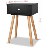  Noćni Ormarići 2 kom Masivna Borovina 40x30x61 cm Crni | shoptok.hr