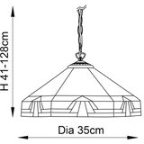  Endon 64285 - Luster na lancu Tiffany NEVADA 1xE27/60W/230V prečnik 35 cm | Eponuda.com