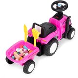  Guralica Traktor za vožnju s prikolicom za djecu, interaktivni volan, zvukovi, roza | shoptok.hr