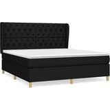  Box spring postelja z vzmetnico črna 160x200 cm blago, (20792089) | Shoptok.si
