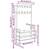 vidaXL vješalica za kapute s policom staro drvo 95 x 34 x 184 cm | shoptok.hr
