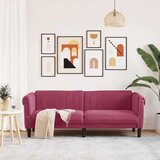 vidaXL Kavč trosed vinsko rdeč žamet | Shoptok.si
