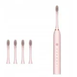 VERK GROUP x3 akumulatorska sonična zobna krtačka + 4 konice roza X3PINK