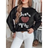 DStreet Bluza damska oversize z nadrukiem JUST LOVE YOU czarna | Shoptok.si