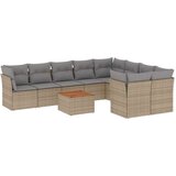  10-dijelni set vrtnih sofa s jastucima bež od poliratana | shoptok.hr