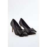 Trendyol Black Bow Satin Women's Classic Thin Heel Shoes Cene