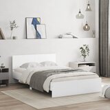 vidaXL Posteljni okvir z vzglavjem bel 135x190 cm Cene