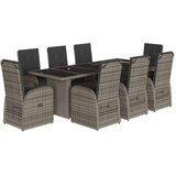  9-dijelni vrtni blagovaonski set sivi od poliratana | shoptok.hr