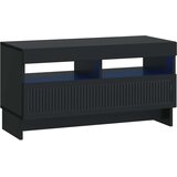  5-dijelni LED TV ormarić Crna Konstruirano drvo | shoptok.hr