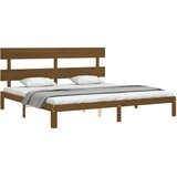  Okvir kreveta s uzglavljem boja meda 200x200cm od masivnog drva | Eponuda.com
