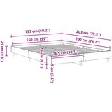  Okvir kreveta bez madraca 150x200 cm konstruiranog drva | shoptok.hr