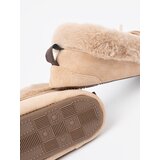 Shelvt Warm beige loafer slippers with a bow | Shoptok.si