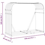  Držač za cjepanice svjetlosivi 120x45x100 cm pocinčani čelik | shoptok.hr