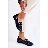 Kesi Classic Moccasins with Chain Laura Messi 2531 navy blue