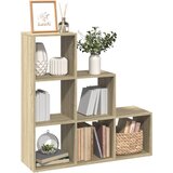 vidaXL Pregrada s knjižno omaro 3-nadstropna sonoma hrast 99x29x99 cm Cene