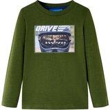  Dječja majica dugih rukava tamna kaki 116 | shoptok.hr
