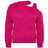 Trendyol Curve Plus Size Sweater - Pink - Regular fit Cene