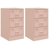 Furnova Nočna omarica 2 kosa roza 34,5x39x62 cm jeklo, (21927976) | Shoptok.si