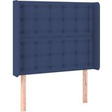  Box spring postelja z vzmetnico moder 90x200 cm blago, (20892681) | Shoptok.si