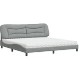vidaXL Postelja z vzmetnico svetlo siva 200x200 cm blago, (21156142) | Shoptok.si