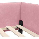 Kutni okvir kreveta Ružičasta 90 cm x 190 cm Baršun | shoptok.hr