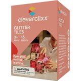 CleverClixx magnetne ploščice glitter tiles pack transparent/pink (16 kosov) | Shoptok.si