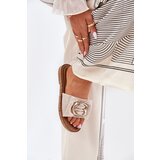 Boto Flat Women's Slippers With Decorative Detail Beige Nellodra | Shoptok.si