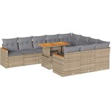  11-dijelni set vrtnih sofa od poliratana s jastucima bež bagrem | shoptok.hr