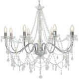 vidaXL Luster s perlama srebrni 8 žarulja E14 | shoptok.hr
