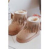 Kesi Insulated children's snow boots with decorative fringes Beige Nimia Cene'.'
