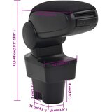  Naslon za ruke za automobil crni 12 x 36 x (33,5 - 48) cm ABS | shoptok.hr