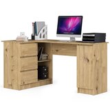 AKORD Kotni pisalni miza B20 155 cm levo - umetniški hrast - 3 predali, (21702574) | Shoptok.si