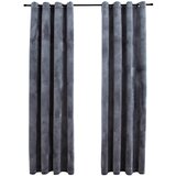 Furnova Zatemnitvene zavese z obročki 2 kosa žamet antracitne 140x245cm, (21917823) | Shoptok.si