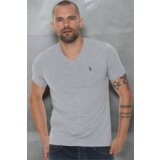Dewberry T8568 V-NECK MEN'S T-SHIRT-DARK GREY Cene